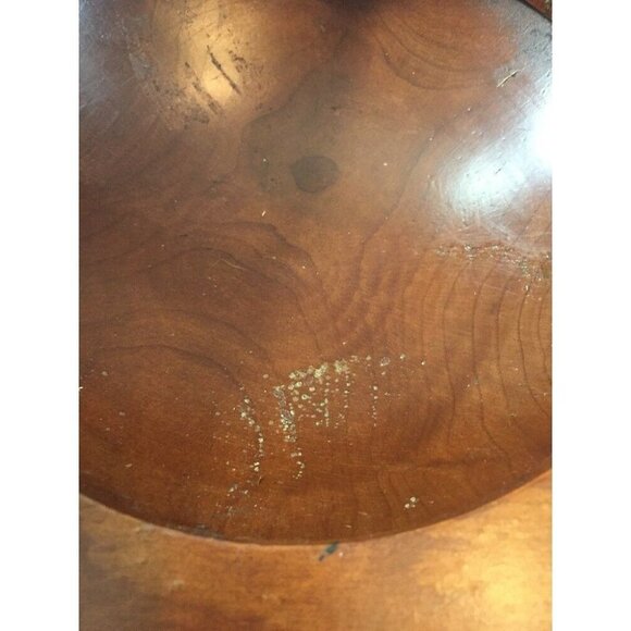 Wooden 3 Taper Candlestick Candle Holder Handmade Octagon Base Round Bowl Center - Picture 10 of 12